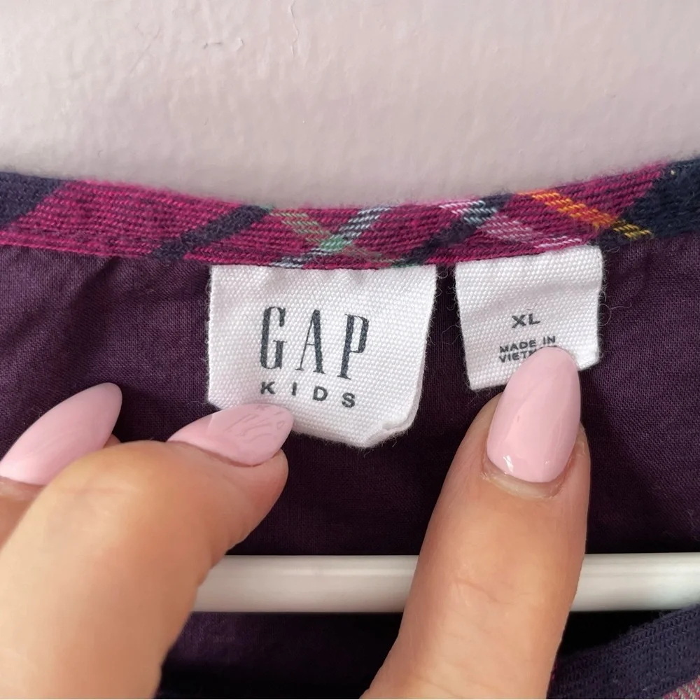 Gap Kids Long Sleeve Plaid Girls Top. Size XL